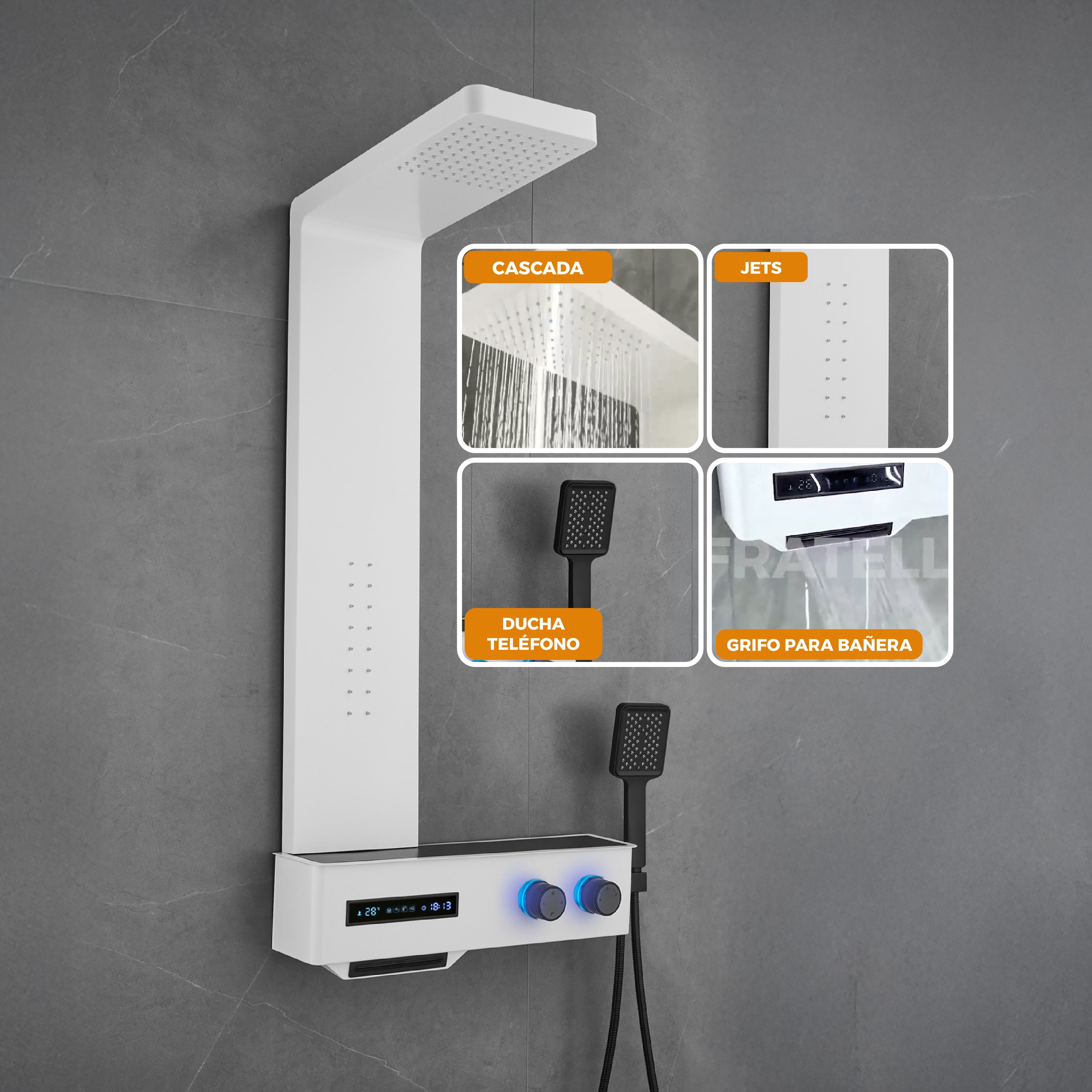 COLUMNA DE DUCHA BLANCO Y NEGRO - FRATELLI SIGNATURE